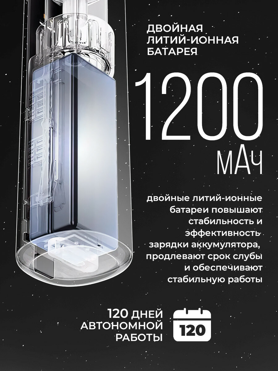 Картинки Электрическая зубная щетка, поворотная, 3 режима чистки, звуковые пульсации, 5 насадок, кейс, 1200мАч, как oralb, белая