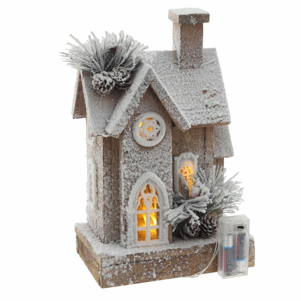 Статуэтка Домик c подсветкой (2хАА н/п) 20х12х32 см KSM-824880