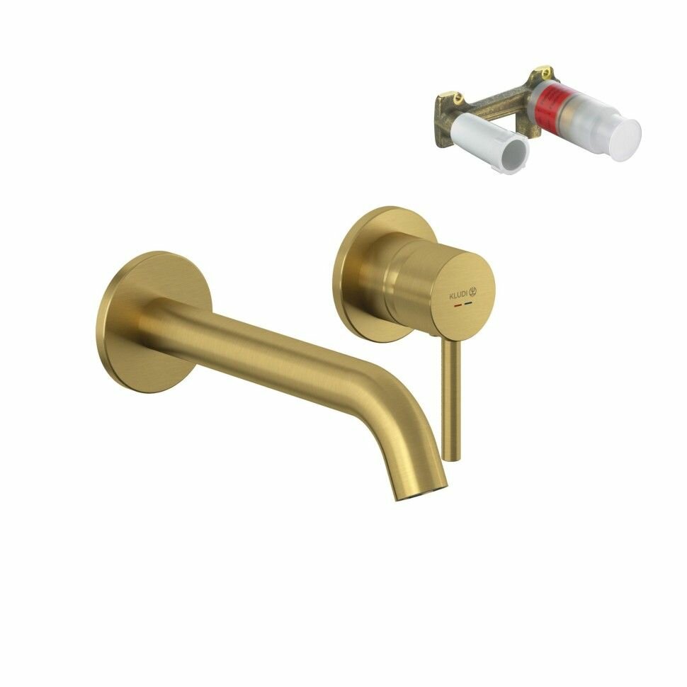 Комплект смесителя KLUDI BOZZ SET 38245N076S для раковины со скрытой частью в комплекте, Золото (38245N076 + 38243)