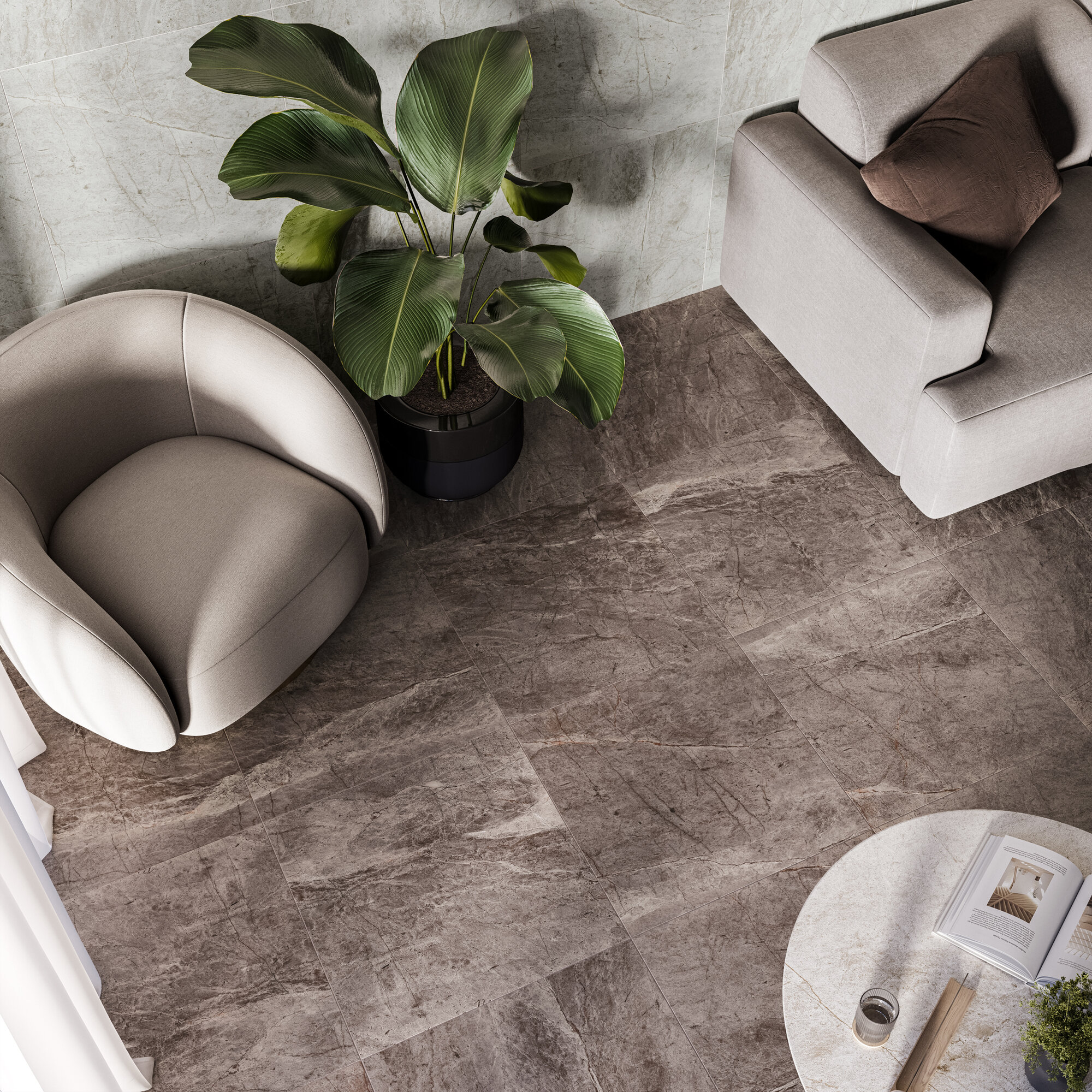 Керамогранит Керамин Мистик коричневый 60Х60 см 144 м²