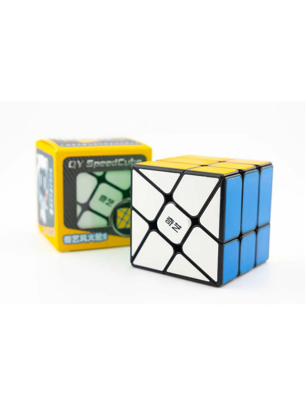 Головоломка кубик QiYi (MoFangGe) Windmill S Cube Tiled, черный пластик