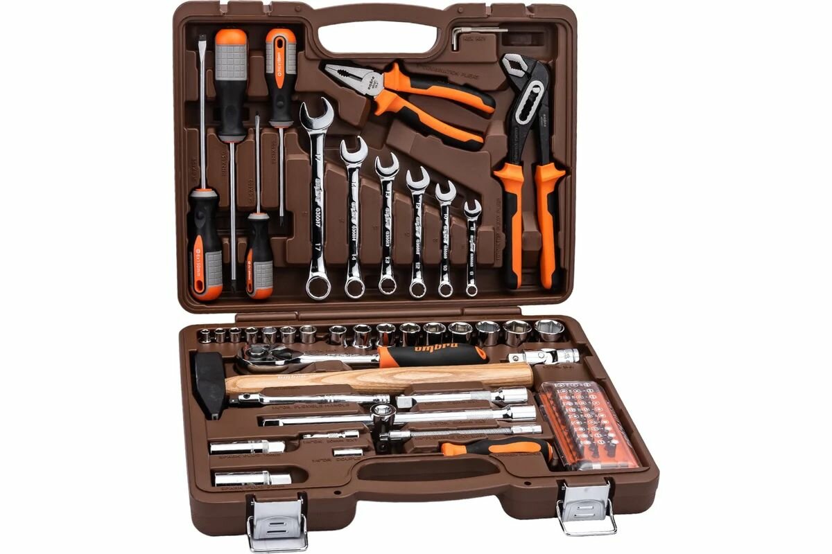 Набор инструмента универсальный 1/4", 1/2"DR, 75 предметов Ombra — фото 1