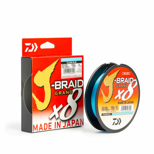 Плетеный шнур Daiwa J-Braid Grand x8E, 0.06 мм, 5.0 кг, 135 м, голубой