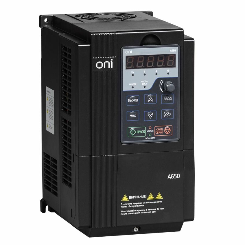 Преобразователь частоты A650 380В 3Ф 0,75kW 2,5А со встроенным тормозным модулем ONI