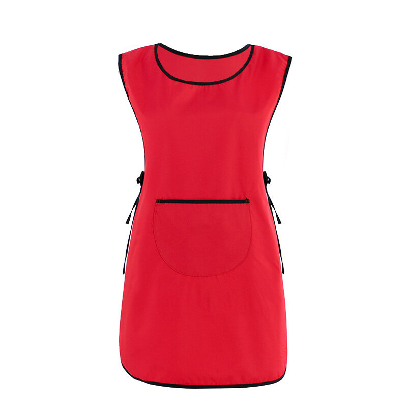 Красный водонепроницаемый фартук больших размеров для женщин и мужчин кухонный фартук без рукавов с передним карманом маслостойкий пуловер рабочая одежда для приготовления пищи уборки использования в ресторане с возможностью нанесения логотипа