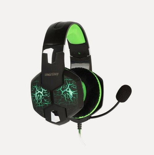 Изображение товара Наушники SmartBuy Taipan SBHG-3100, Bluetooth 5.0, RGB-подсветка, черные, зеленые