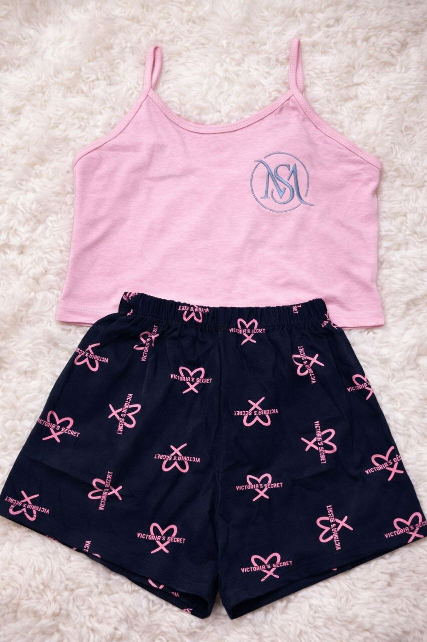 Пижама , размер 44-48, розовый/синий