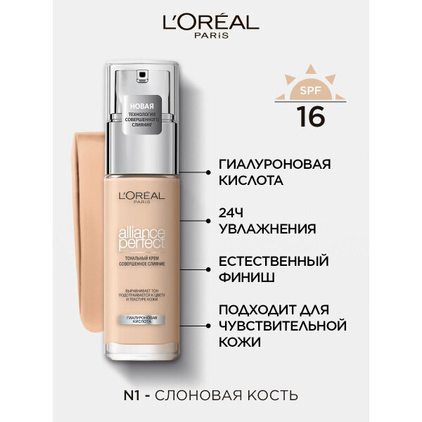 L'OREAL Тональный крем Alliance Perfect 2.D/2.W бежевый