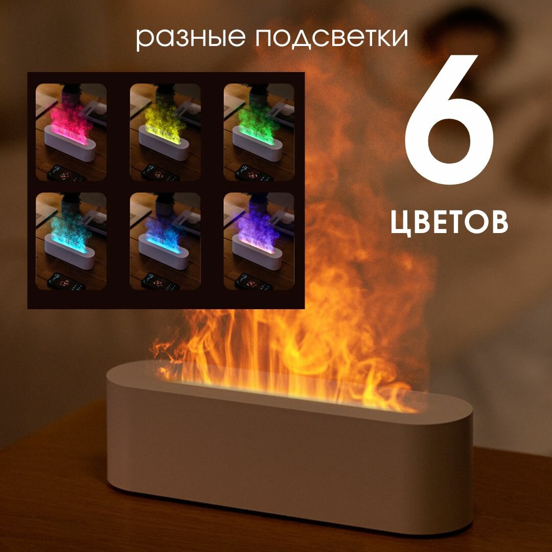Изображение Аромадиффузор электрический, ультразвуковой увлажнитель для эфирных масел, настольный камин