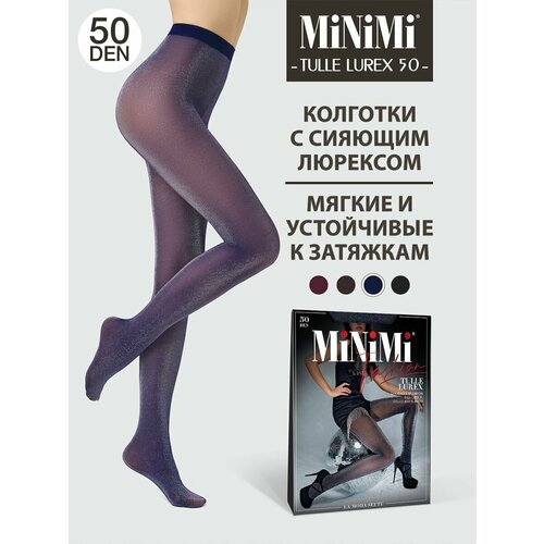 Колготки MiNiMi Tulle Lurex, 50 den, размер 2, синий