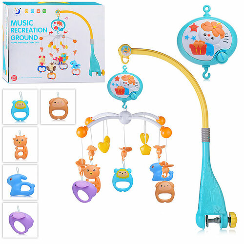 Мобиль HL2020-44 Чудные животные музыкальный, на кроватку, в коробке