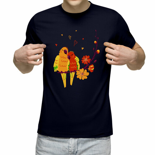 Футболка Us Basic, размер XL, синий мужская футболка тропическое лето влюбленные попугаи xl желтый