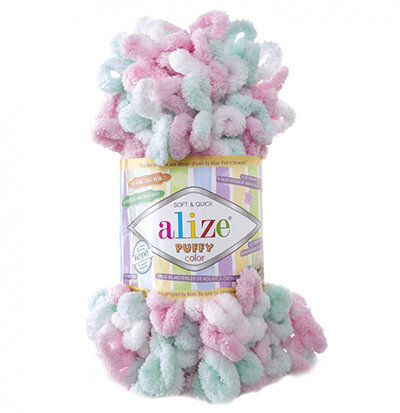 Пряжа вязальная Alize Puffy Color № 6052 (9 м) 100 гр, 1 шт.