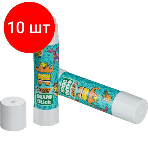 Комплект 10 штук, Клей-карандаш 8г BIC декор К15 514784 flamingo glue stick 10 x 8 g