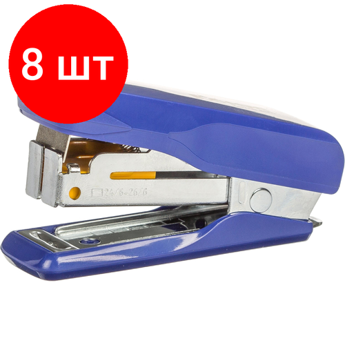 Комплект 8 штук, Степлер -мини Комус MSBL2420 (№24/6-26/6) до 20 лист, металл, синий
