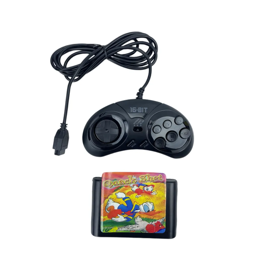 Геймпад Turbo для Sega с картриджем Quack Shot джойстик для приставки Сега узкий разъем черный