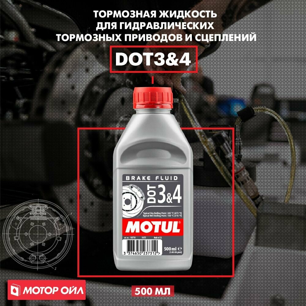 Тормозная жидкость MOTUL DOT 3&4 BRAKE FLUID