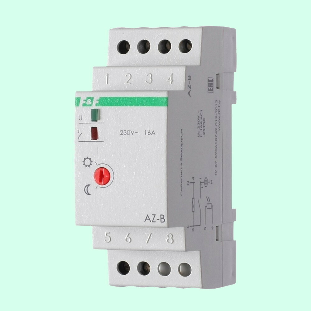 Фотореле AZ-B, Евроавтоматика F&F, 230В AC, 16А, с выносным фотодатчиком, EA01.001.009