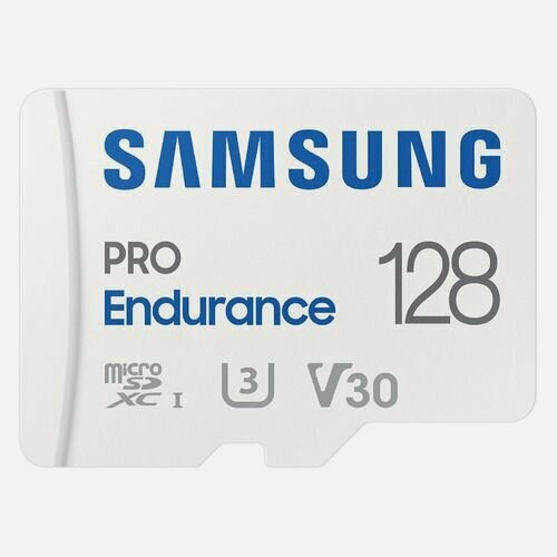 Изображение товара Карта памяти microSDXC UHS-I U3 Samsung PRO Endurance 128 ГБ, 100 МБ/с, Class 10, MB-MJ128KA, 1 шт, переходник SD