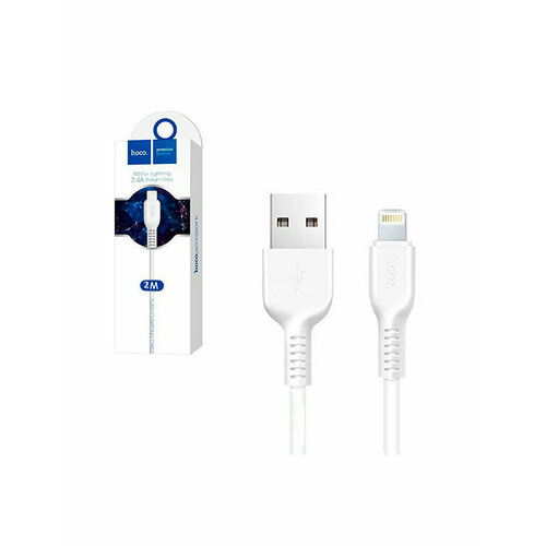 Кабель USB Lightning X20 2M HOCO белый наушники hoco m102 ingenious 3 5mm 1 2m white 6931474788504