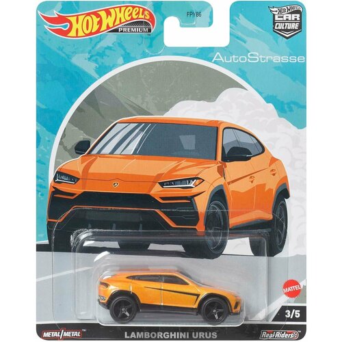 Коллекционная Premium машинка Hot Wheels Lamborghini Urus Arancio Borealis (коллекция Car Culture 2022, серия AutoStrasse, 3/5) детская машинка hot 1 64 wheels редкая модель lamborghini countach pace car из серии hw exotics модель коллекционная