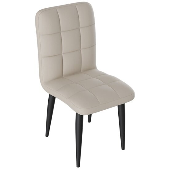 фото Стул обеденный трия Франк ДП 2-17 (конус) Черный матовый/Кожзам Бежевый