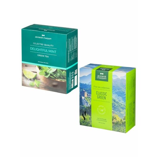 Набор Чай зеленый 2уп/100пак: Classic green+Delightful mint