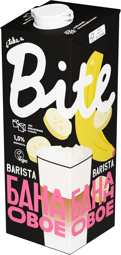 Напиток растительный TAKE A BITE Бариста Овсяно-банановый, 1000мл