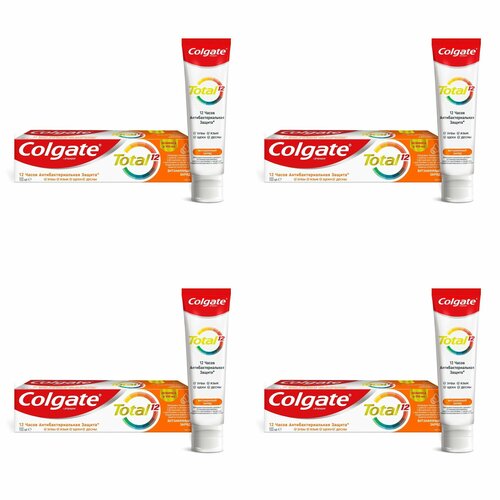 Colgate Зубная паста Total 12 Витаминный заряд, 100 мл, 4 шт паста зубная витаминный заряд total 12 colgate колгейт 100мл