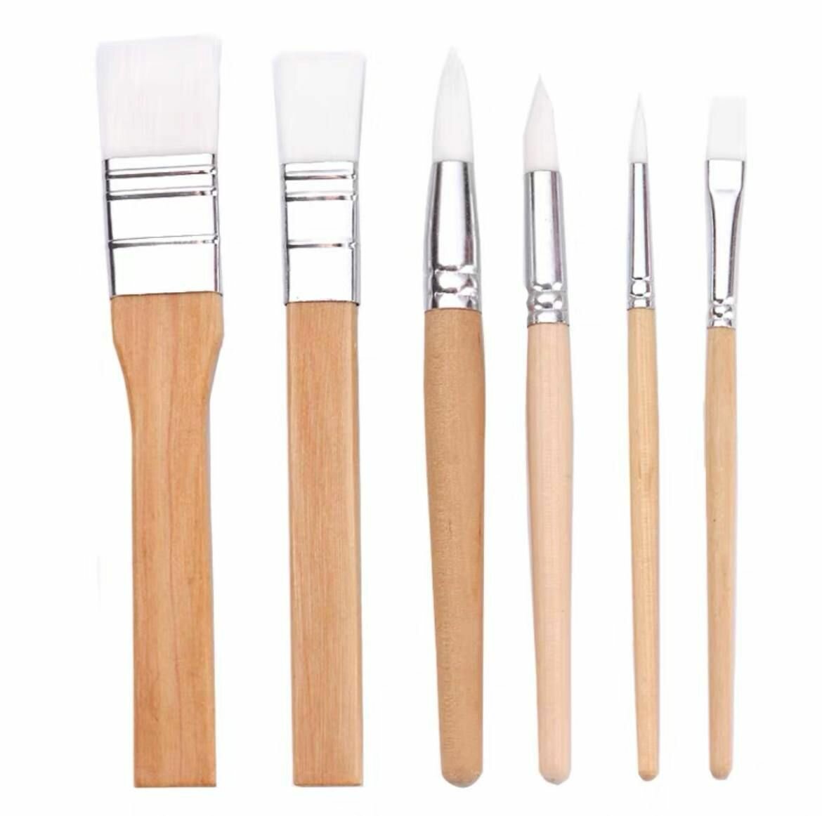 фото Набор кистей для рисования и творчества 6шт синтетика, разные формы