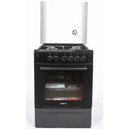 Плита комбинированная VESTA Valencia VGE 10-E Чёрный Ex сталь реш розжиг подсветка стекл кр 2426000₽
