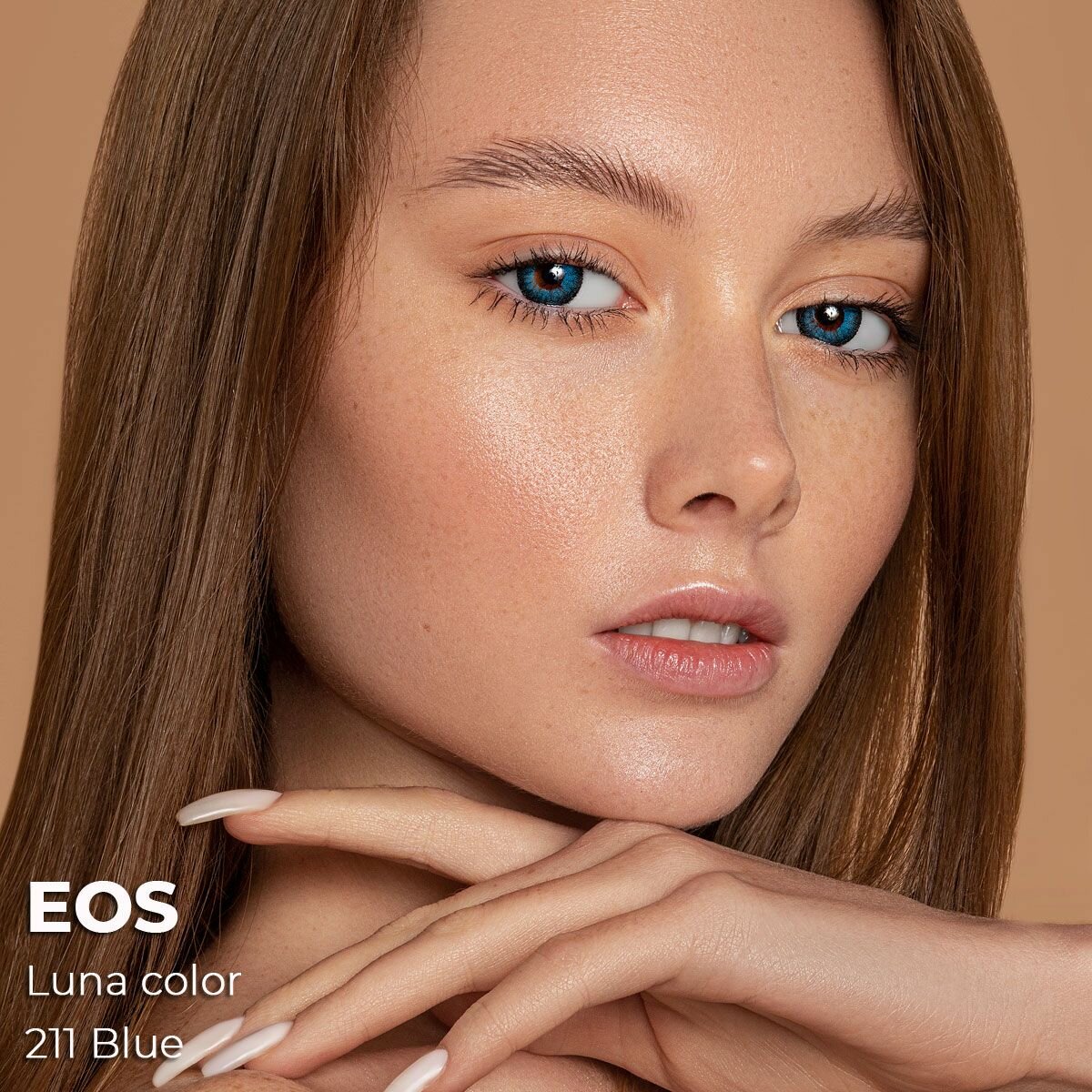 Цветные контактные с диоптриями EOS Luna Color 211 Blue -4.5 / 14.0 / 8.6 / 2шт.