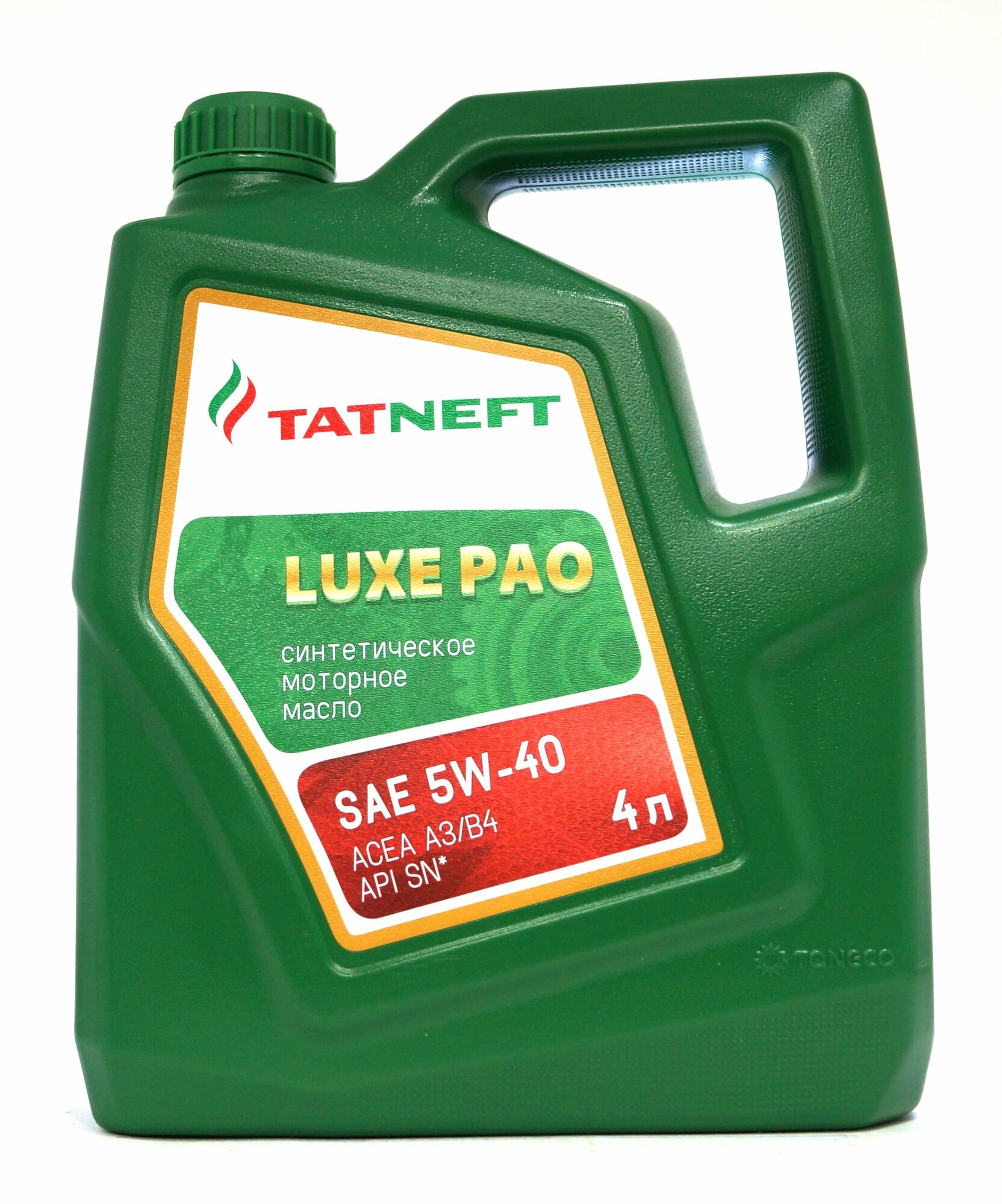 Масло моторное синтетические, татнефть LUXE PAO, 5W-40, 4 л