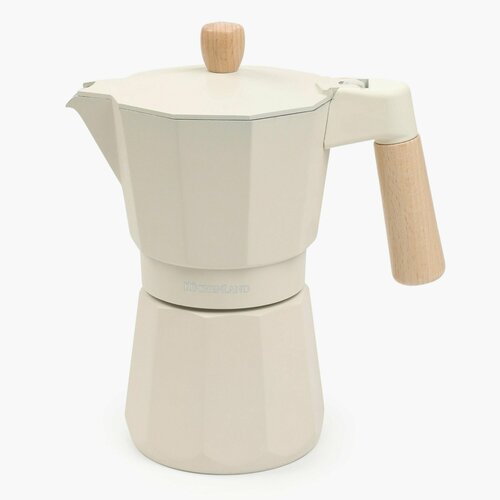 Кофеварка гейзерная, 300 мл, алюминий/дерево, бежевая, Chalet бежевый