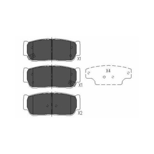 Колодки тормозные ssangyong rexton 08-kyron 05- задние 2830₽