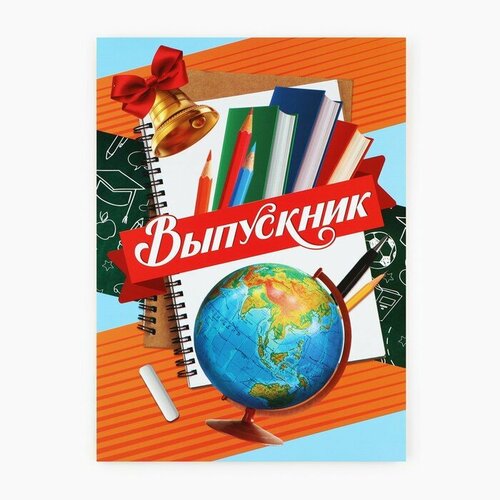 Папка на Выпускной «Выпускник», с 2-мя файлами, А4. (комплект из 12 шт)