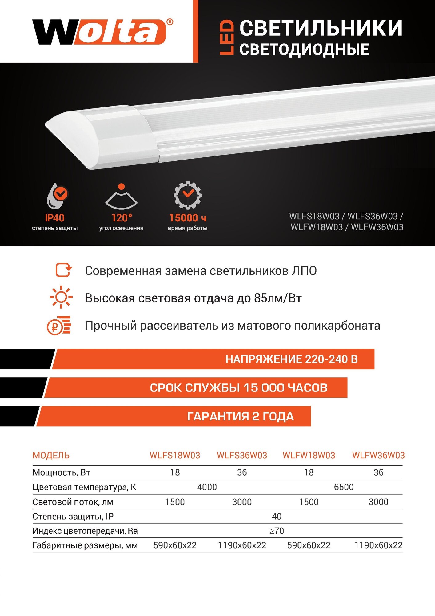 Светильник линейный Wolta - фото №6