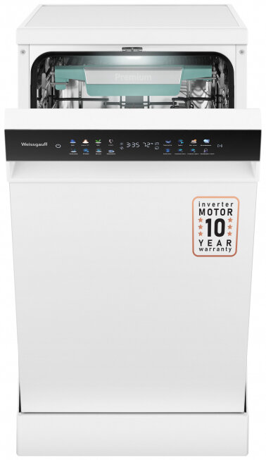 Посудомоечная машина c авто-открыванием и инвертором Weissgauff DW 4539 Inverter Touch AutoOpen White