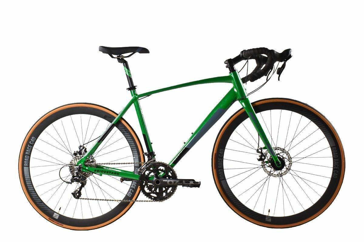 Велосипед Stark Peloton 700.4 D (2024) 20" зеленый/черный, серый