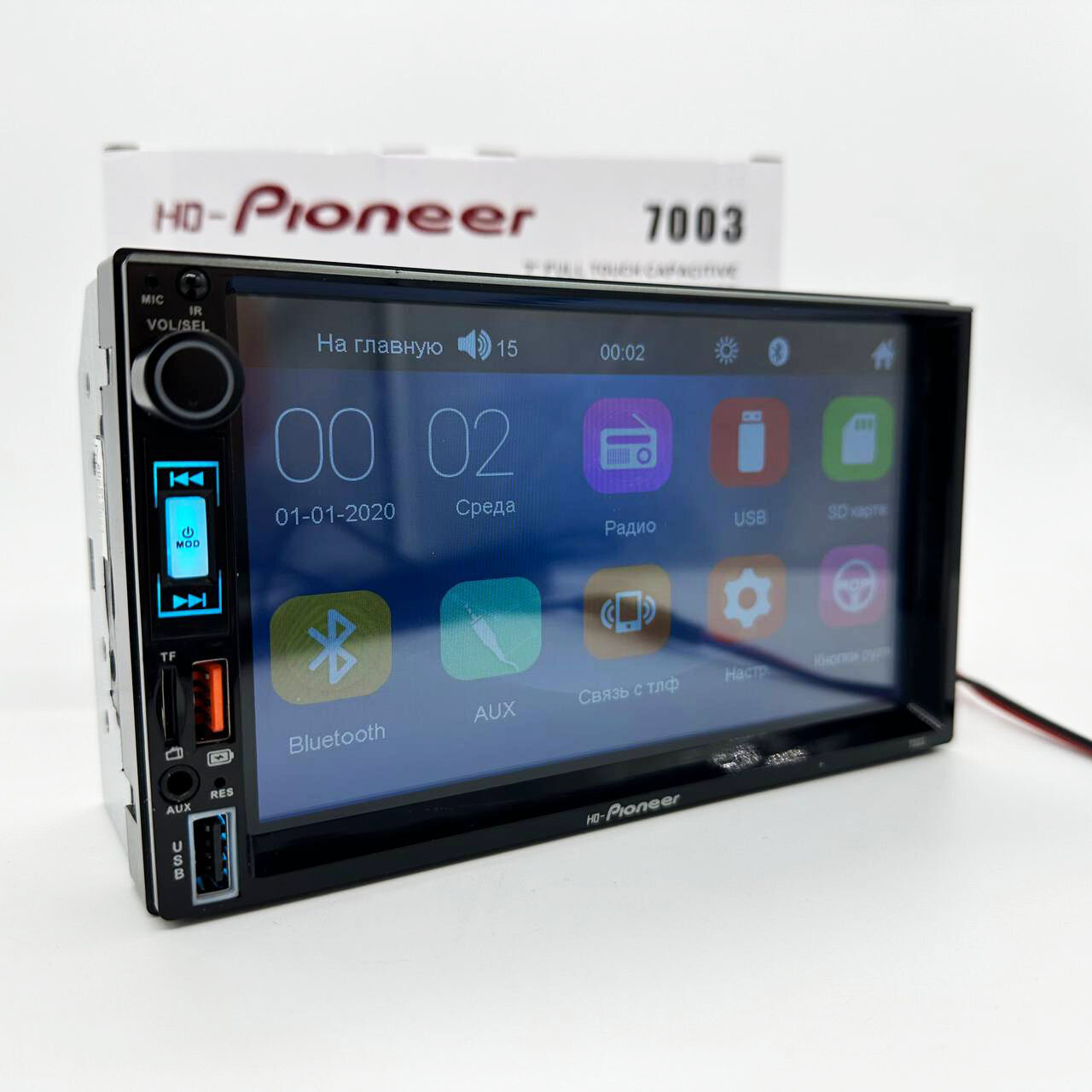 фото Автомагнитола 2 Din 7 дюймов / Автомагнитола 2 Din с сенсорным экраном/ Автомагнитола 2 Din с Bluetooth/ Магнитола для автомобиля 2 DIN Bluetooth AUX Флешка/Автомобильные/с блютуз/в машину/магнитофон