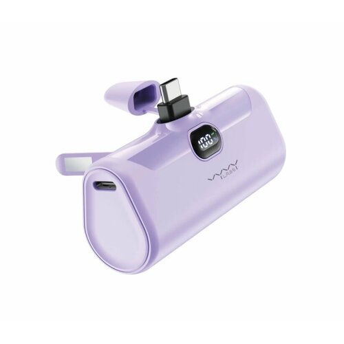 Внешний аккумулятор с подставкой и фонариком Vyvylabs Q05 Capsule 5000mAh Type-C Purple 3622₽