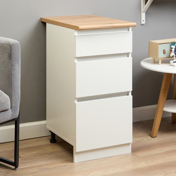 фото Шкаф напольный Зара 3 ящика 400х600х850 белый 10361333