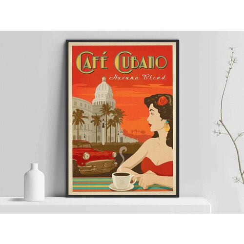 Стильный Постер для кухни Кофе размер А3/ Ретро плакат