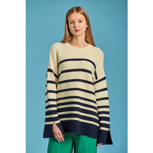 Джемпер GANT BRETON STRIPE C-NECK, размер XXL, белый