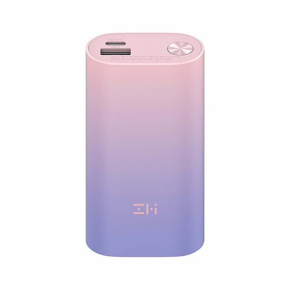 Внешний аккумулятор (Power Bank) Xiaomi PowerBank ZMIQB818, 10000мAч, розовый/фиолетовый [qb818 color] - фото №10