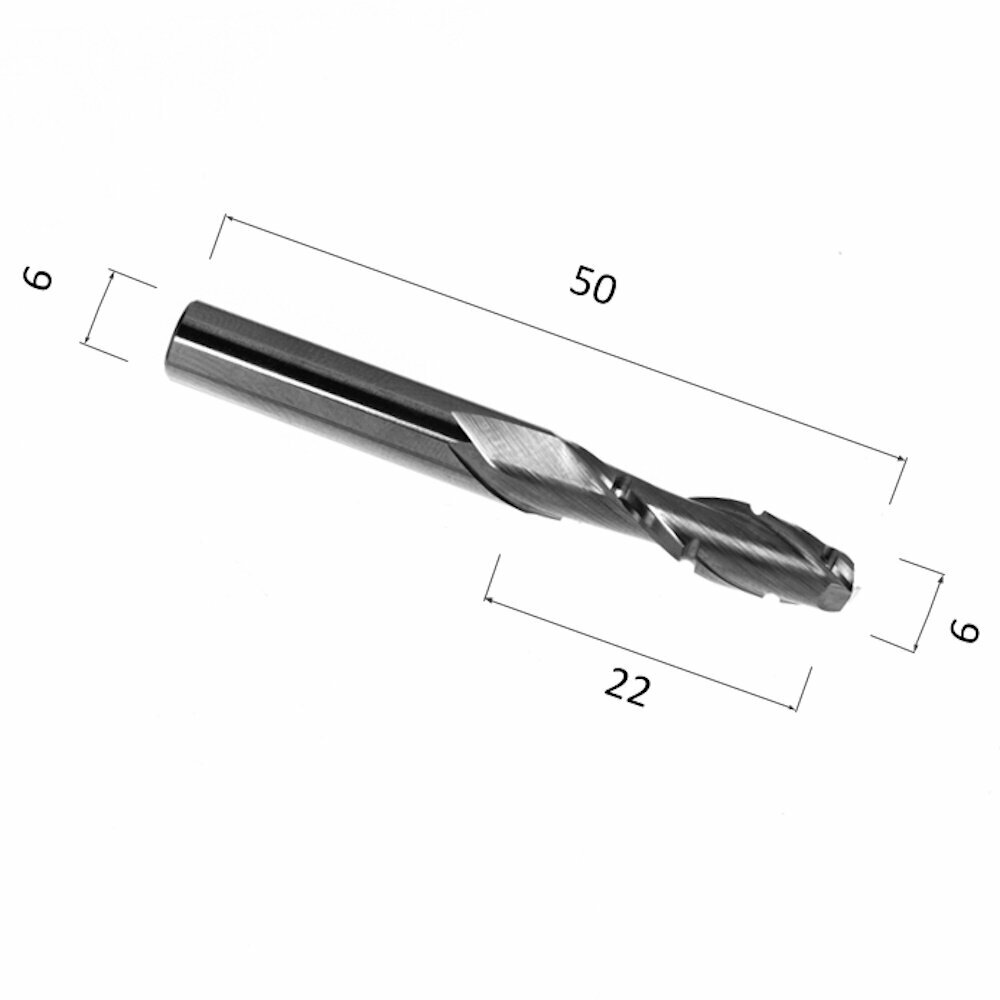 Фреза спиральная двухзаходная со стружколомом DJTOL AMCX6.22