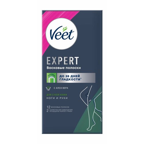 VEET Восковые полоски Expert для сухой кожи, 12 шт.