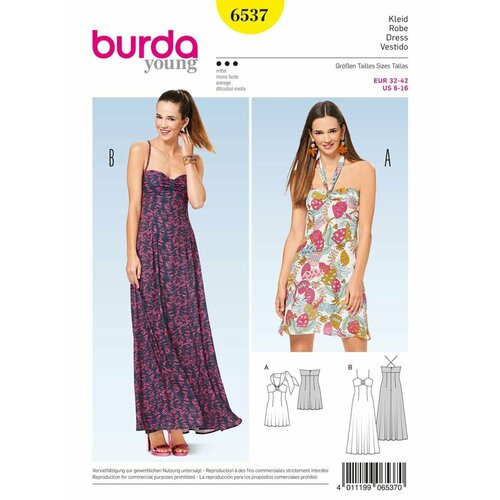 Выкройка Burda 6537 Платье-Сарафан выкройка burda 6537 платье сарафан