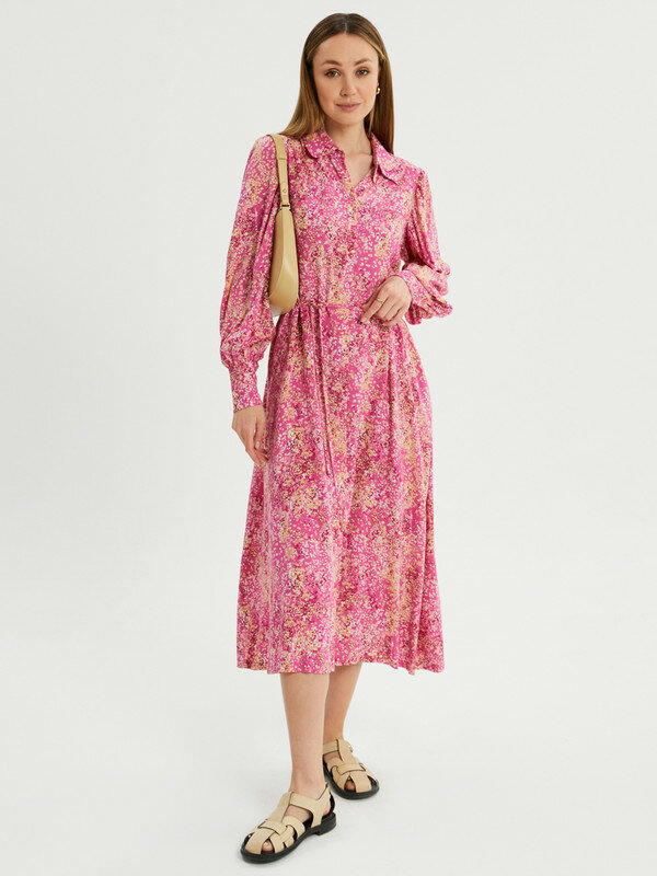 Платье FINN FLARE Летнее длинное, размер XL(176-100-106), фуксия