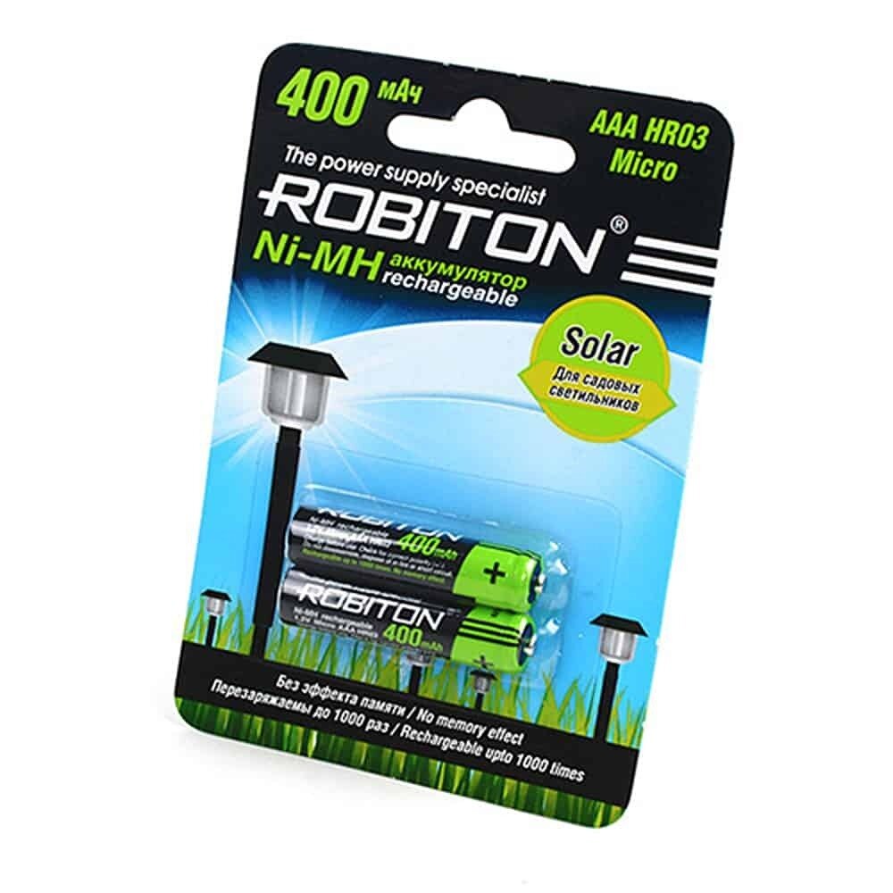 Аккумулятор ROBITON SOLAR 400MHAAA-2 BL2